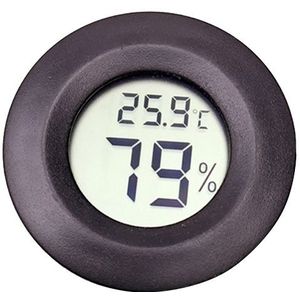 Digitale ronde gevormde Reptile vak heeft Thermometer & Hygrometer met Screen Display (zwart)