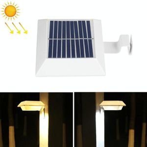 12 LED Solar Outdoor Railing Trap Square Wall Light (White Shell-White Light)