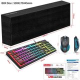 HXSJ L200+X100 Bedraad RGB Backlit Toetsenbord en Muis Set 104 Pudding Key Caps + 3600DPI Muis(Zwart)