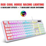 HXSJ L200+X100 Bedraad RGB Backlit Toetsenbord en Muis Set 104 Pudding Key Caps + 3600DPI Muis(Zwart)