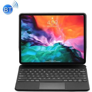 P129 Pro ultra-dunne afneembare Bluetooth-toetsenbord lederen tas met touchpad & witte achtergrondverlichting voor iPad Pro 12.9 inch 2021/2020 / 2018/2017