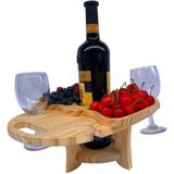 Outdoor Picknicktafel Houten opvouwbare wijnrek (houten kleur)