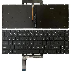 High-Tech Place Laptoptoetsenbord Amerikaanse versie met achtergrondverlichting voor MSI GS65 / GS65VR / MS-16Q2 / Stealth 8SE /8SF / 8SG /Thin 8RE / Thin 8RF (zwart)