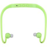 506 leven waterdichte Sweatproof Stereo draadloze sport oordopjes koptelefoon In-ear Headphone Headset met Micro SD-kaartsleuf  voor slimme telefoons & iPad & Laptop & Notebook & MP3 of andere Audio-apparaten  maximale SD Card Storage: 8GB(Green)