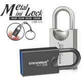 STICKDRIVE 32GB USB 3 0 hoge snelheid creatieve liefde Lock Metal U schijf (zilver grijs)