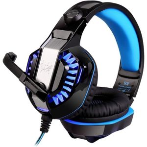 KOTION elke G2000 Stereo Bass hoofdtelefoon met microfoon & LED licht  voor PS4  Smartphone  Tablet  Computer  Notebook(Blue)