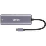 Onten OT-95123 5-in-1 multifunctionele Type-C + USB + HDMI-dockingstation, kabellengte: 145 mm (zilver)