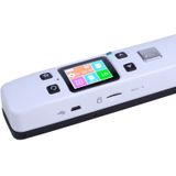 iScan02 dubbele Roller mobiele draagbare Handheld documentscanner met LED-Display  ondersteuning van 1050DPI / 600DPI/300 DPI / PDF / JPG / TF(White)