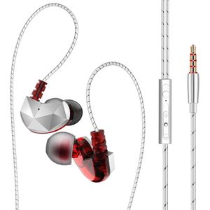 QKZ CK6 HIFI In-Ear Kunststof Muziek Koptelefoon (Rood)