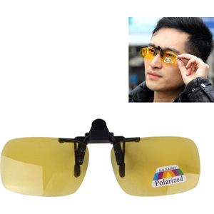 Gepolariseerde Clip-on Flip Up Plastic klem zonnebril lenzen brillen onbreekbaar rijden visserij buiten Sport(Yellow)