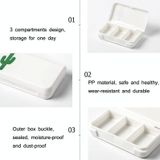 8 PCS Kleine Draagbare Vocht-proof Sealed Medicine Box 3 compartimenten een dag geneeskunde verdeeld (Ananas)