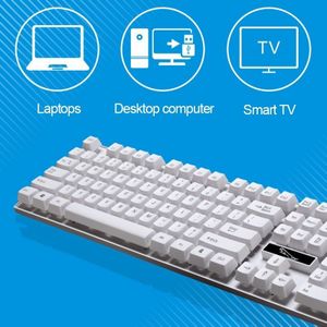 ZGB Q17 104 toetsen USB bedraad schorsing Office gokkentoetsenbord voor Laptop  PC(White)