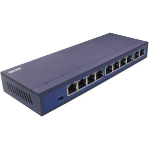 ESCAM POE 8 PLUS 2 10-Port Fast Ethernet Switch 8-Port POE 10 / 100M 120W Network Switch  transmissie afstand: 150m(Black)