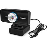 HXSJ S4 1080P verstelbaar 180 graden HD handmatige focus vedio webcam PC camera met microfoon (zwart)