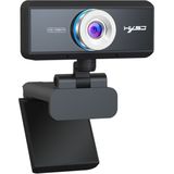 HXSJ S4 1080P verstelbaar 180 graden HD handmatige focus vedio webcam PC camera met microfoon (zwart)