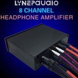 LINEPAUDIO A966 Pro acht-kanaals hoofdtelefoon versterker hoofdtelefoon distributeur signaal Amplifier(Black)