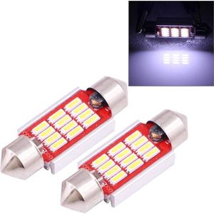 2 STKS 36mm 3.5W 180LM Wit Licht 12 LED SMD 4014 CANBUS Kentekenverlichting Autolamp - Foutloos - C5W - 1200Lumen - Wit licht - interieur lamp LED