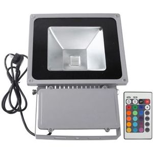 80W waterdichte Floodlight Lamp  RGB-LED-verlichting met afstandbediening  AC 85-265V(Black)