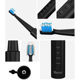 USB draadloze heffing sonische elektrische tandenborstel volwassen mondhygine oplaadbare Ultrasone tandenborstel met 4 opzetborstels (zwarte Plating)