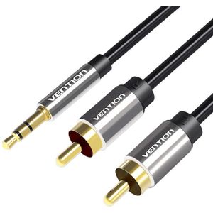 Vention - stereo audio cable de 3.5 mm male to 2 rca male - Black metallic 5m