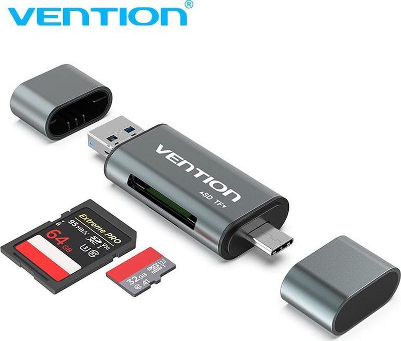 Vention USB Kaartlezer Micro-SD - SD - TF - USB C