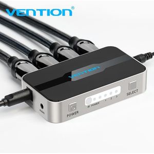 Vention HDMI Switch 3 in 1 uit met HDMI Audio extractor - 3 poorts HDMI splitter met remote