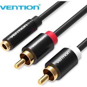 Vention 3.5 mm Vrouwelijk Jack naar 2 RCA Tulp Audio kabel 1.5 Meter