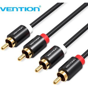 Vention - 2xRCA Male Naar 2xRCA Male Audiokabel - 2M - Zwart