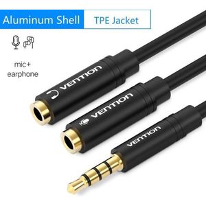 Vention - BBVBY - Stereo Splitter - Zwart - 0,3m - TPE