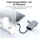 Vention CNCHB laptop dock & poortreplicator Bedraad USB 3.2 Gen 1 (3.1 Gen 1) Type-C Grijs