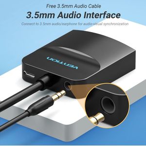 Vention HDMI Male naar Female VGA Adapter 0.15m Zwart (met audio en voedingsaansluiting)