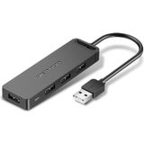 Vention CHIBB 0.15m Black USB 3.0 3-Port Hub with Sound Card and Power Adapter