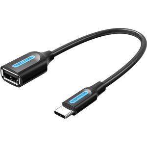 Adapter USB-C 2.0 M to F USB-A OTG Vention CCSBB 0.15m (Black)