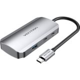 USB-C auf USB-C Dockingstation - 3x USB3.0, PD 0,15m grau - USB-C, 3x USB3.0, 2x USB-C