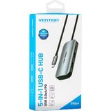 Vention TNBHB interface hub USB Type-C 5000 Mbit/s Grijs