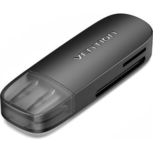 Vention CLEB0 geheugenkaartlezer USB Zwart