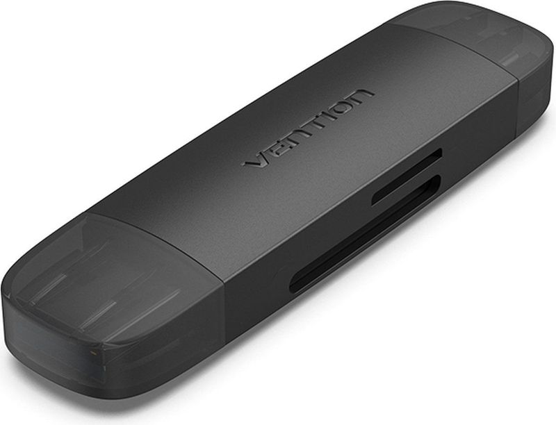 Vention CLKB0 geheugenkaartlezer USB 3.2 Gen 1 (3.1 Gen 1) Type-A/Type-C Zwart
