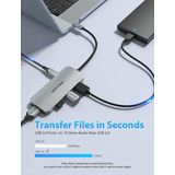 Vention - Tojhb Dockingstation - 7-in-1 USB-C Hub - Zwart - Aluminium