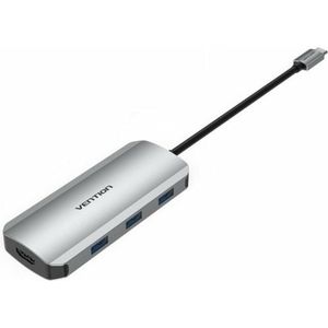 Vention - Tojhb Dockingstation - 7-in-1 USB-C Hub - Zwart - Aluminium