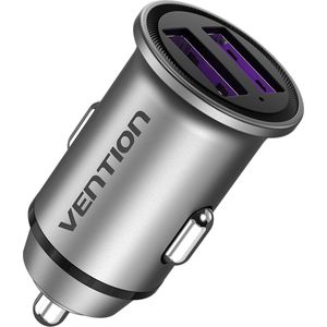 Vention FFEH0 oplader voor mobiele apparatuur Universeel Grijs Sigarettenaansteker Snel opladen Auto