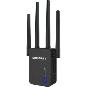 COMFAST CF-WR754AC 1200Mbps Dual-band draadloze WIFI signaalversterker Repeater Booster Network Router met 4 antennes