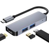 3 in 1 USB-C / Type-C naar 4K HDMI + 2 USB 3.0-poorten Multifunctioneel HUB-dockingstation
