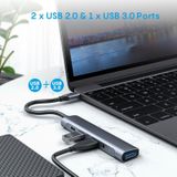 QC521 5 In 1 2xUSB2.0 + USB3.0 + AUDIO PORT + PD TO USB-C / TYPE-C HUB-adapter