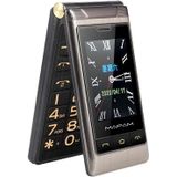 Mafam F10 Dual-Screen Flip Phone  2 8 inch touch display + 2.4 inch  5900mAh batterij  ondersteuning FM  SOS  GSM  Familienummer  Grote toetsen  Dual Sim (Gun Metal)