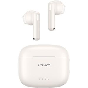 USAMS US14 ENC Dual Microphone Noise Cancelling TWS Draadloze Bluetooth Oortelefoon (Beige)