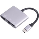 NK-3041 3 in 1 USB-C / Type-C Male naar USB Female + SD / TF Card Slots OTG Adapter SD / TF Card Reader