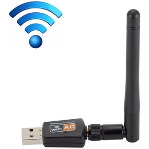 600Mbps 2.4 GHz + 5Hz AC Dual Band USB WIFI-adapter met antenne