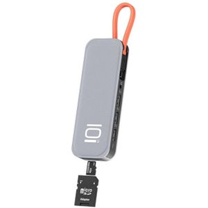 ROCK TR01 10 in 1 type-C/USB-C naar HDMI + VGA multifunctionele Verleng NAAF adapter (zilver)