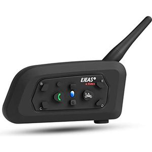 EJEAS V6 Pro Motorhelm Bluetooth Intercom Headset 1200M 2 Mensen Volledige Duplex Draadloze Motorbike Interphone Sluit tot 6 Rijders voor Motorrijden Skiën en Klimmen (1 Pack)