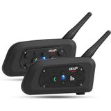 EJEAS - V6 Pro - Bluetooth Intercom Headset - Draadloos - Voor Motorrijden - 2 Stuks